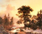 Wolves In A Winter Landscape - 弗雷德里克·马里亚努斯·克鲁斯曼